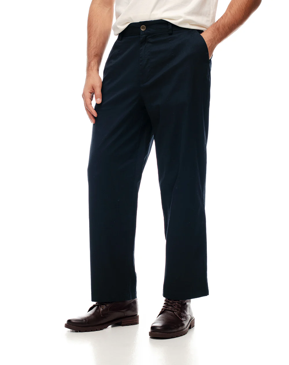 Pantalón chino regular algodón azul hombre - Image 4