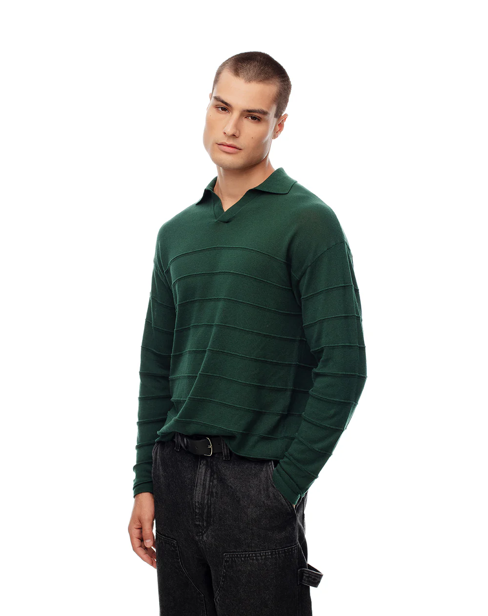 Camibuzo regular algodón verde hombre