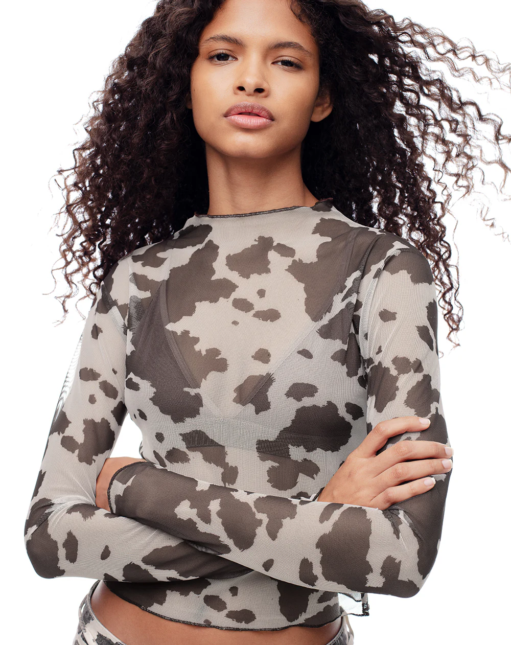 Camibuzo slim tejido tull print mujer - Image 3