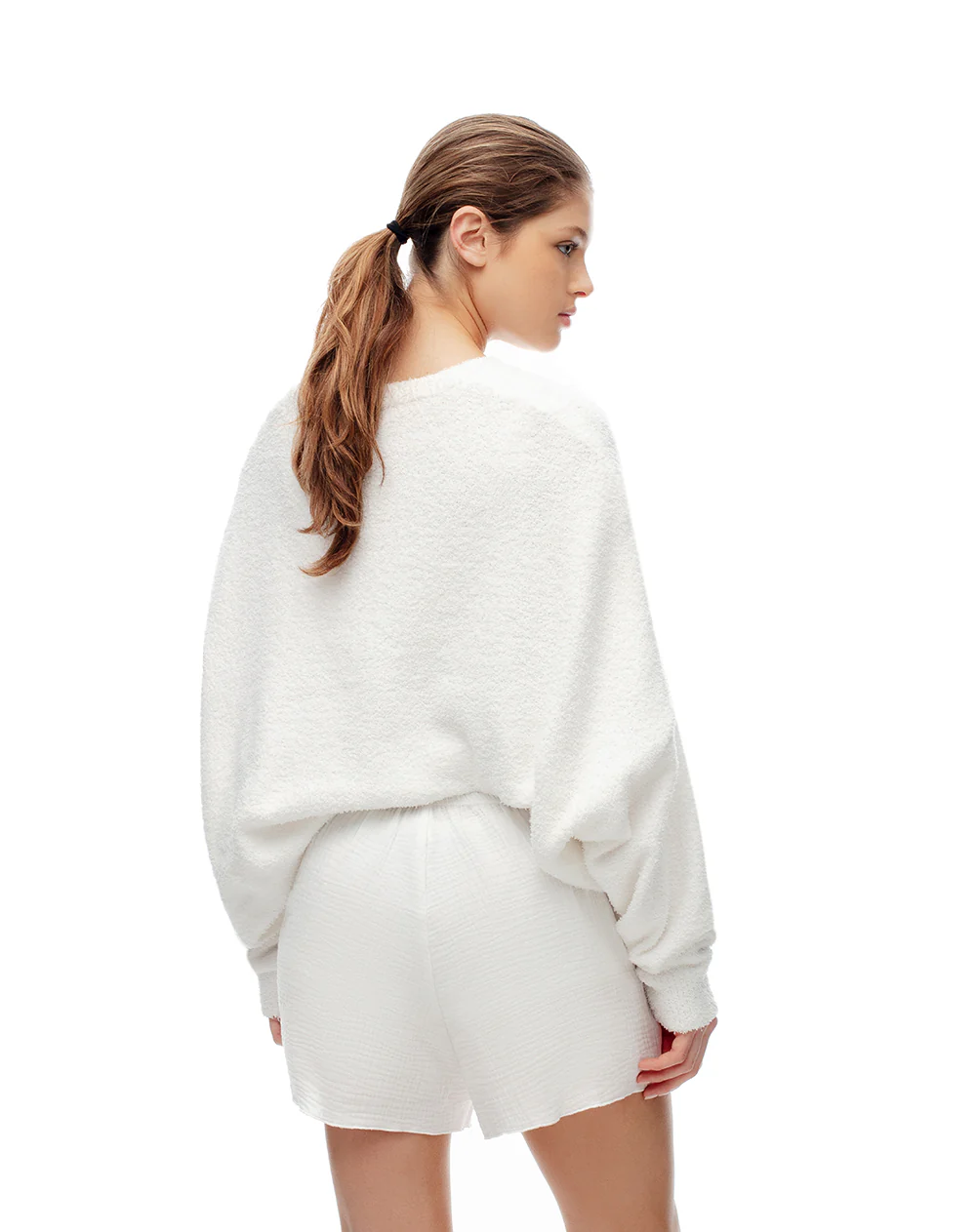 Short de pijama algodón blanco mujer - Image 2