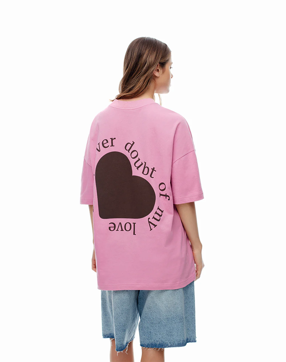 Camiseta regular algodón rosa estampada unisex - Image 6
