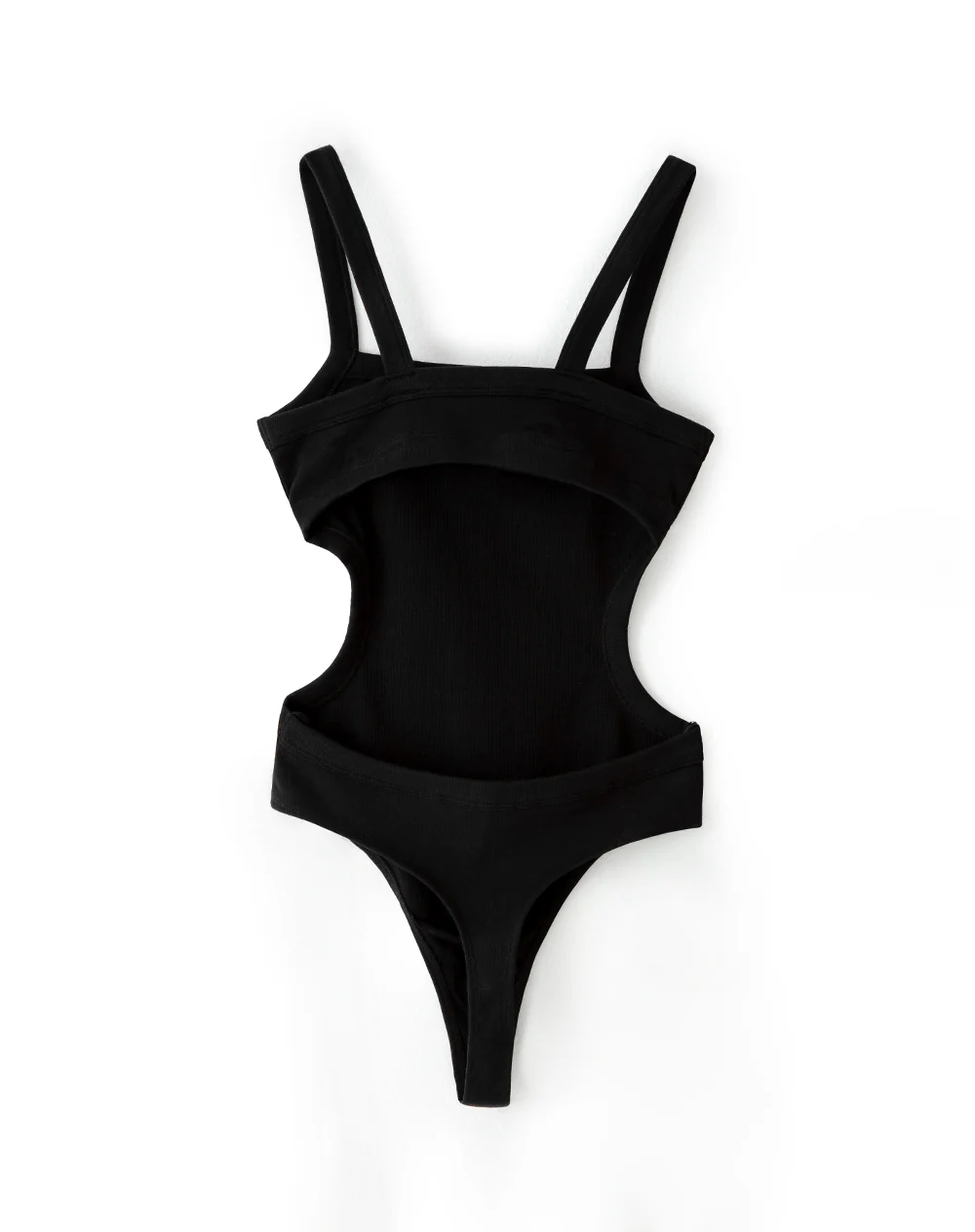 Body cut out rib algodón negro mujer - Image 9