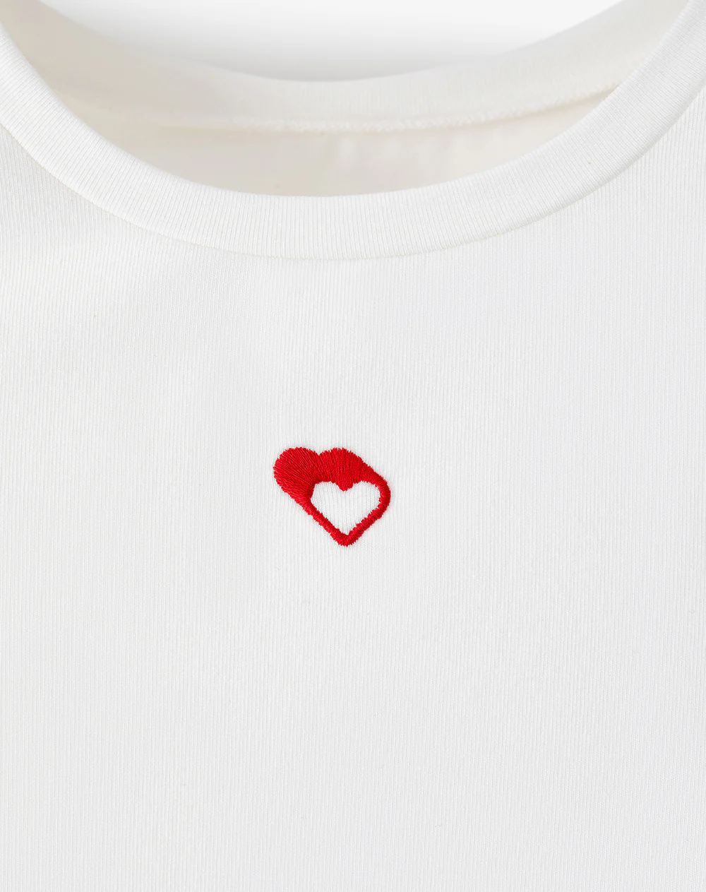 Camiseta crop slim algodón vainilla mujer - Image 3
