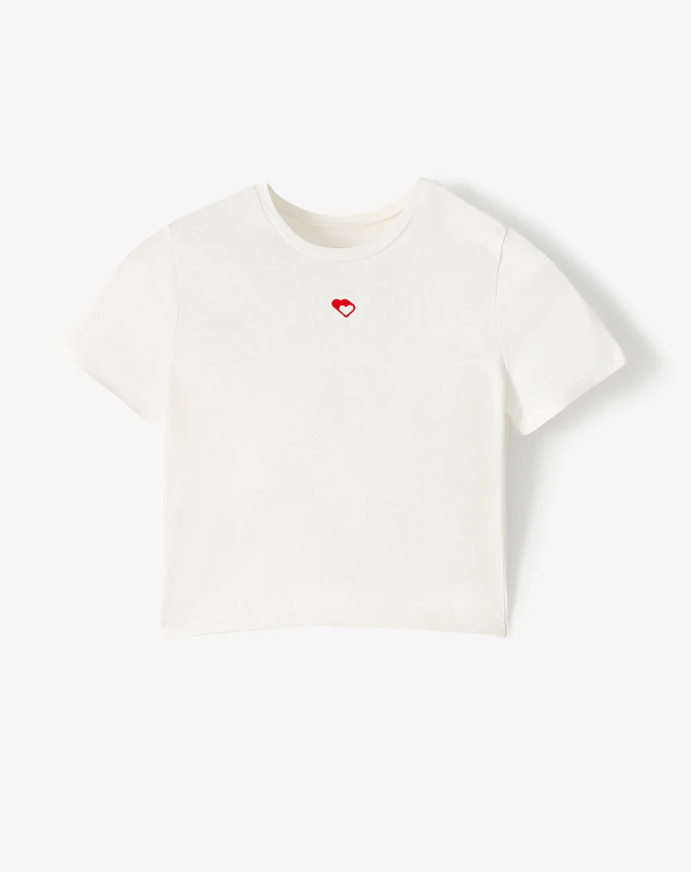 Camiseta crop slim algodón vainilla mujer - Image 6