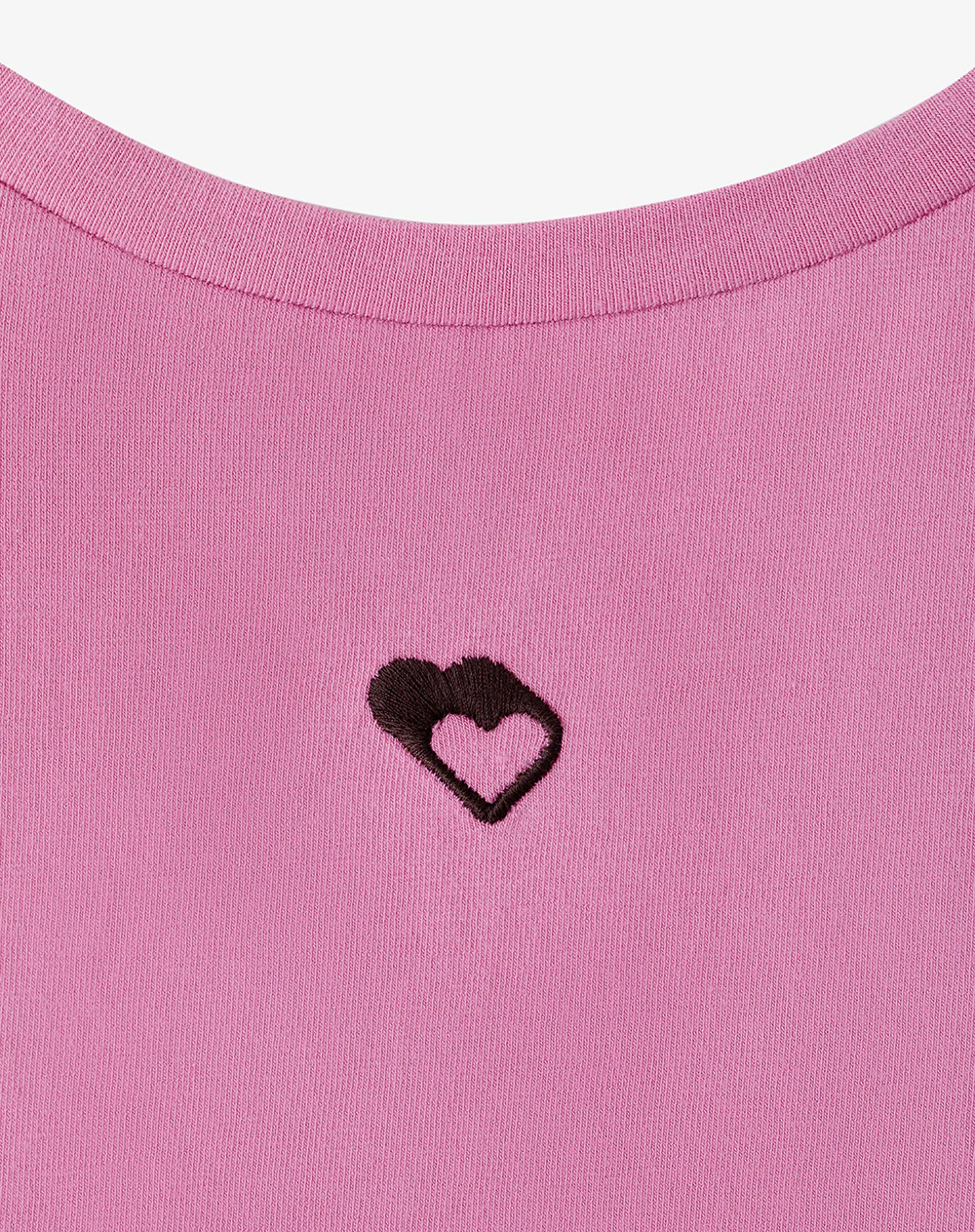 Camiseta crop slim algodón rosa estampada mujer - Image 8