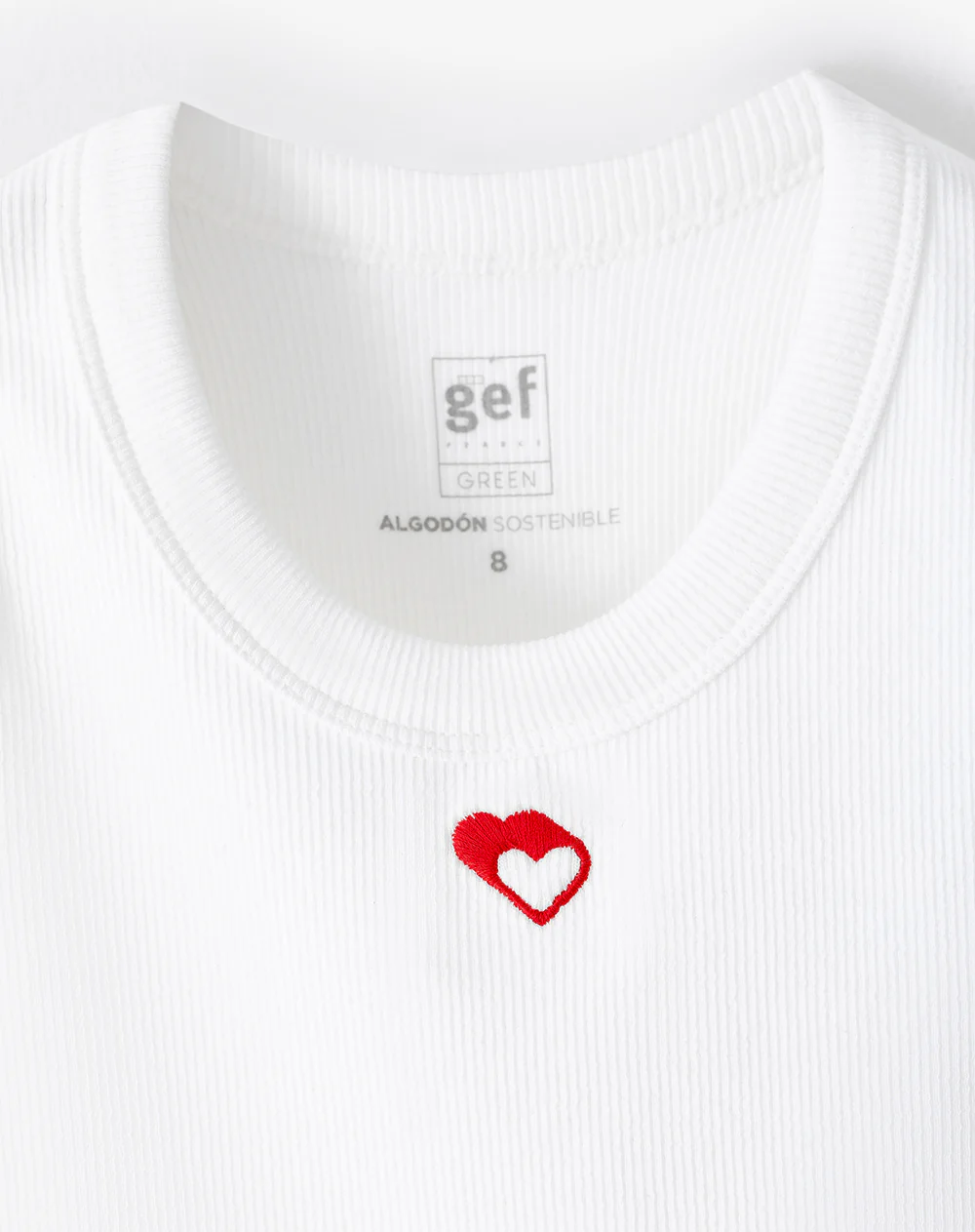 Camiseta esqueleto slim rib algodón vainilla niña - Image 5