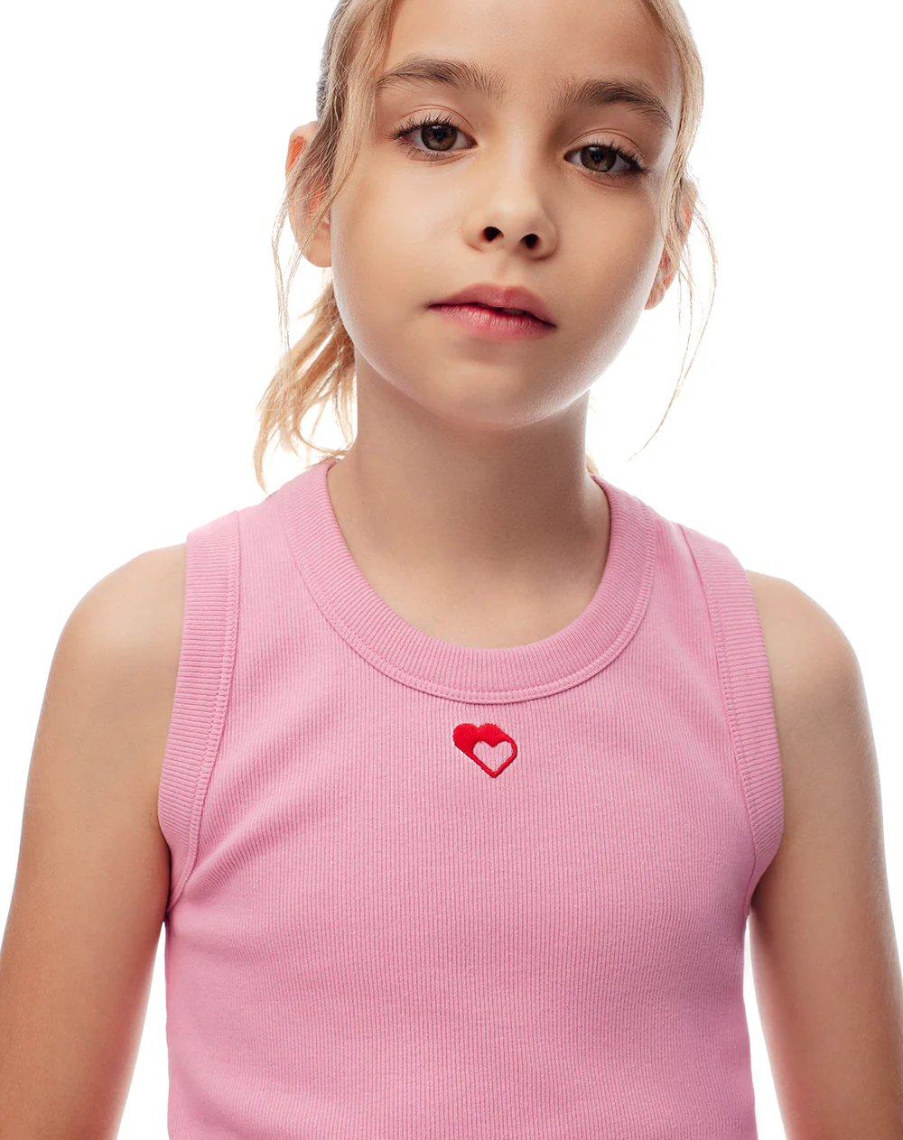 Camiseta esqueleto slim rib algodón rosa niña - Image 3