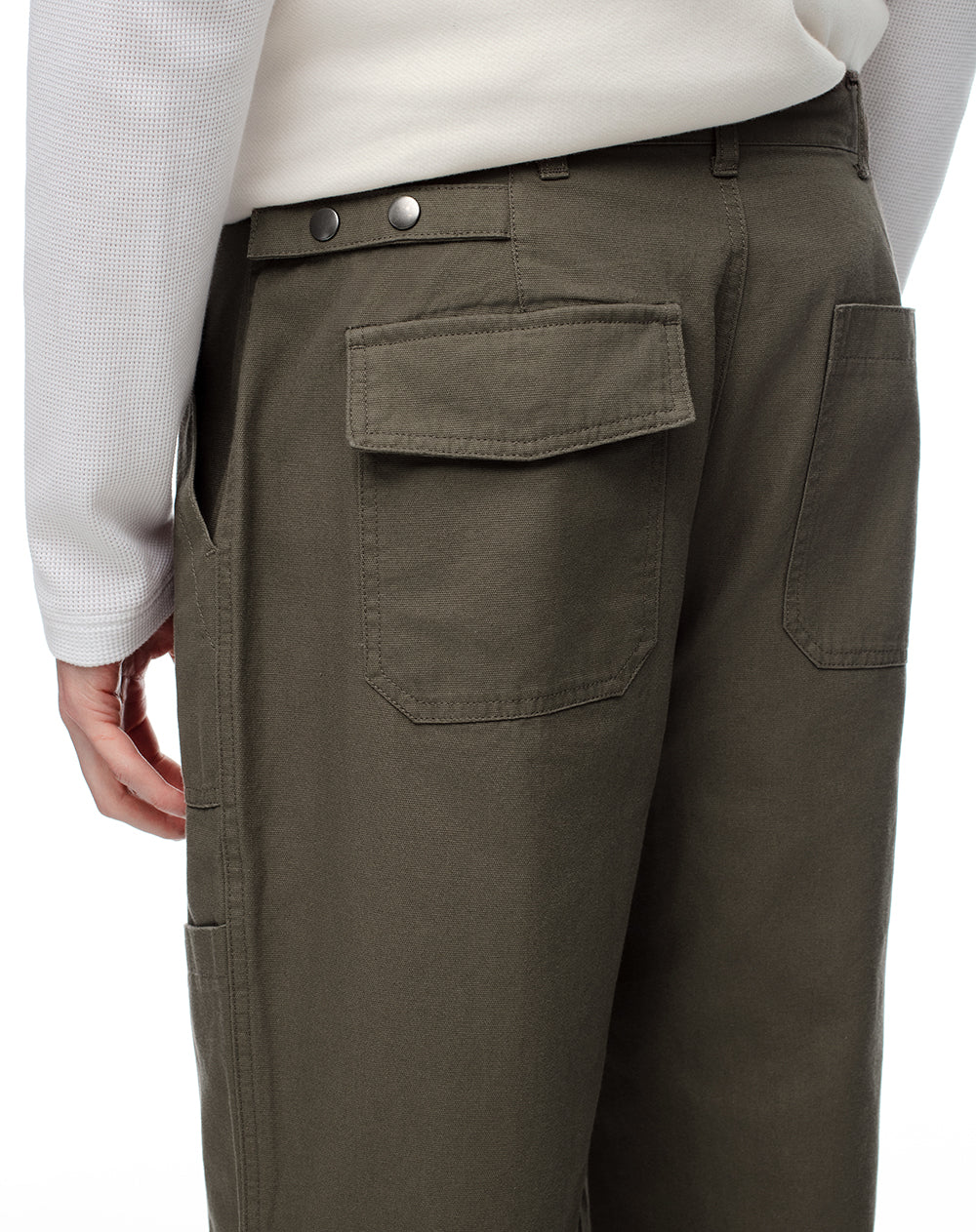 Pantalón cargo recto algodón verde hombre - Image 2