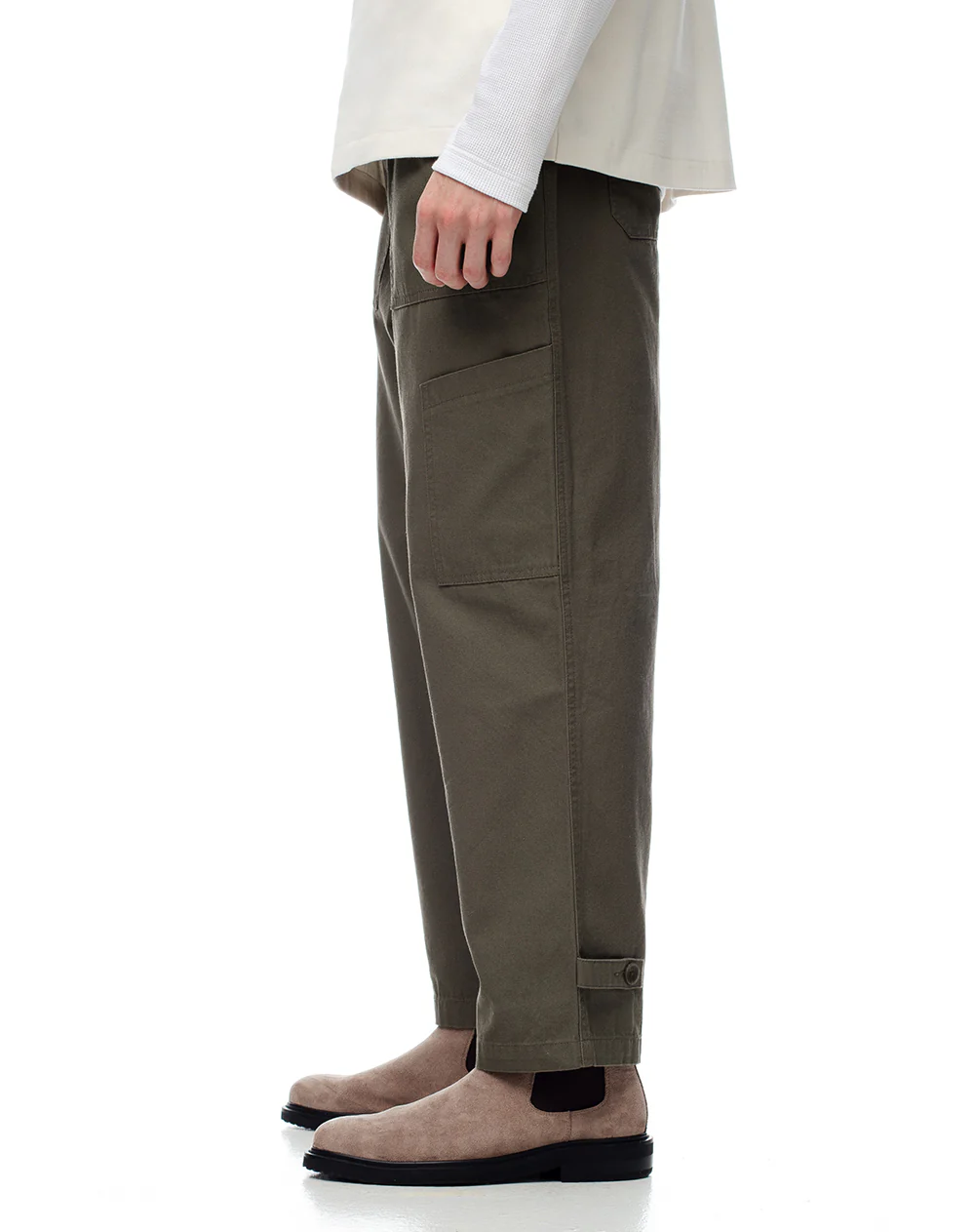 Pantalón cargo recto algodón verde hombre - Image 5