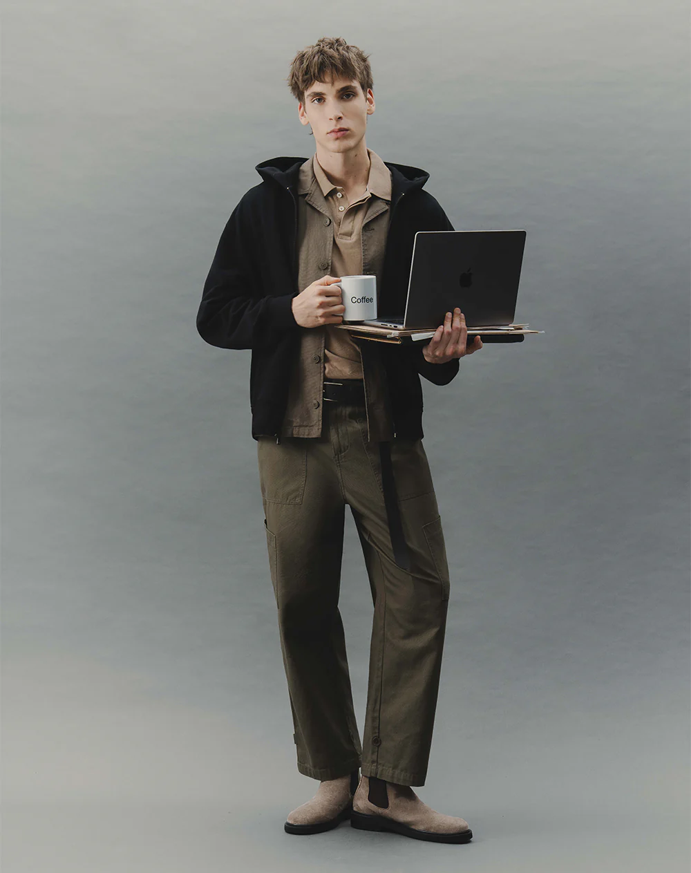 Pantalón cargo recto algodón verde hombre - Image 6