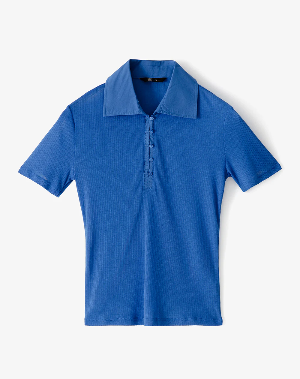 Polo slim tejido de punto azul mujer - Image 7