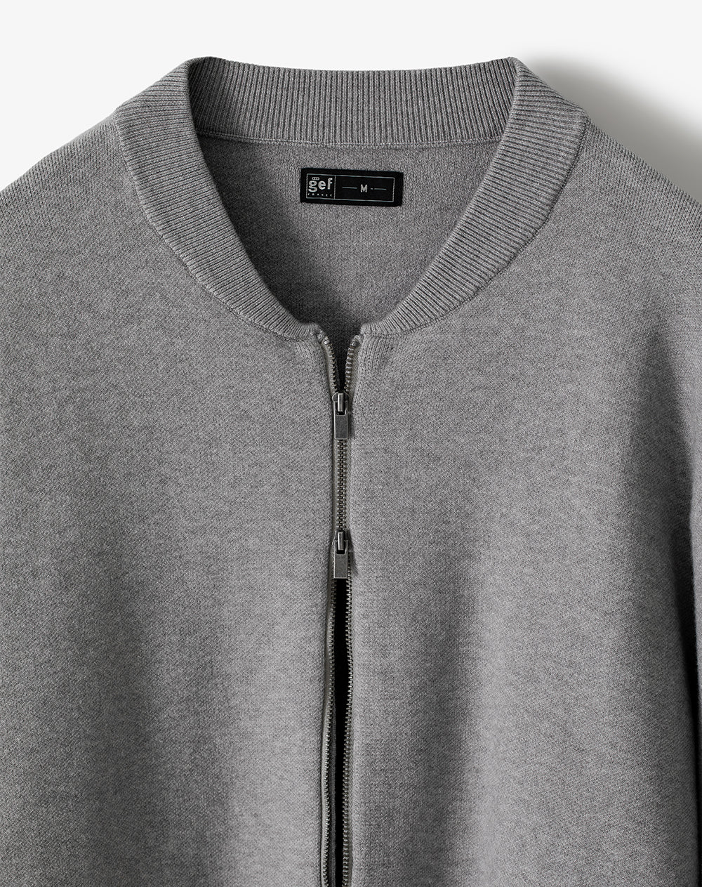 Chaqueta bomber regular cierre doble gris hombre - Image 9