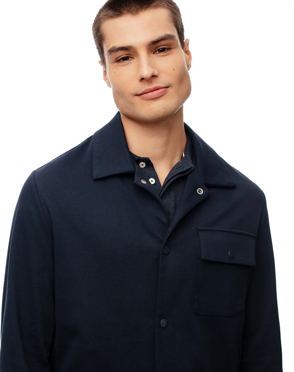 Chaqueta tipo sobrecamisa regular azul hombre - Image 4
