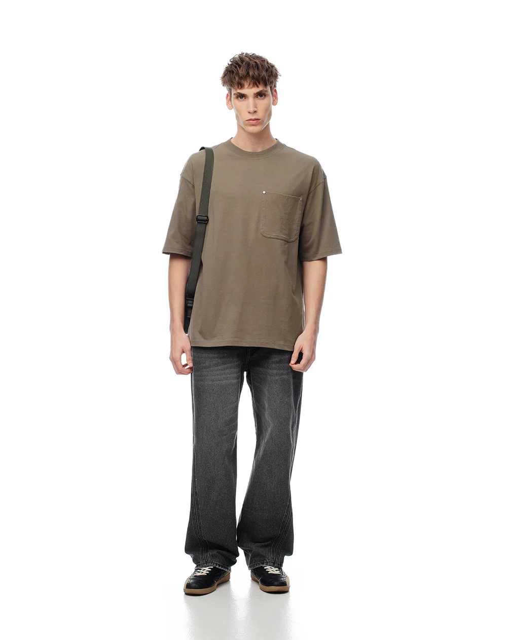 Camiseta regular algodón café hombre - Image 4