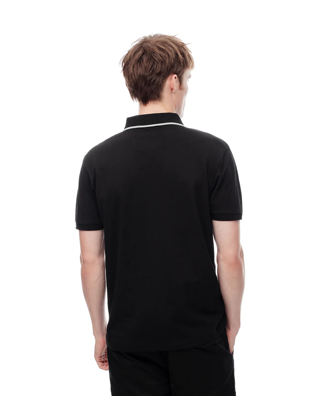 Polo half zip regular negra hombre - Image 2