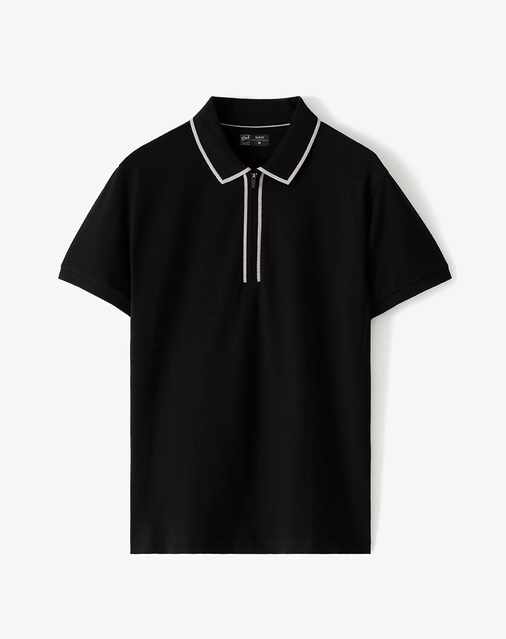 Polo half zip regular negra hombre - Image 5