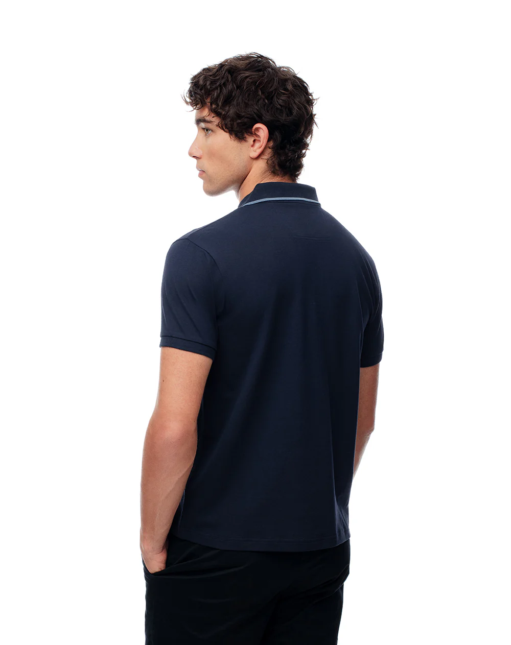 Polo half zip regular azul hombre - Image 2