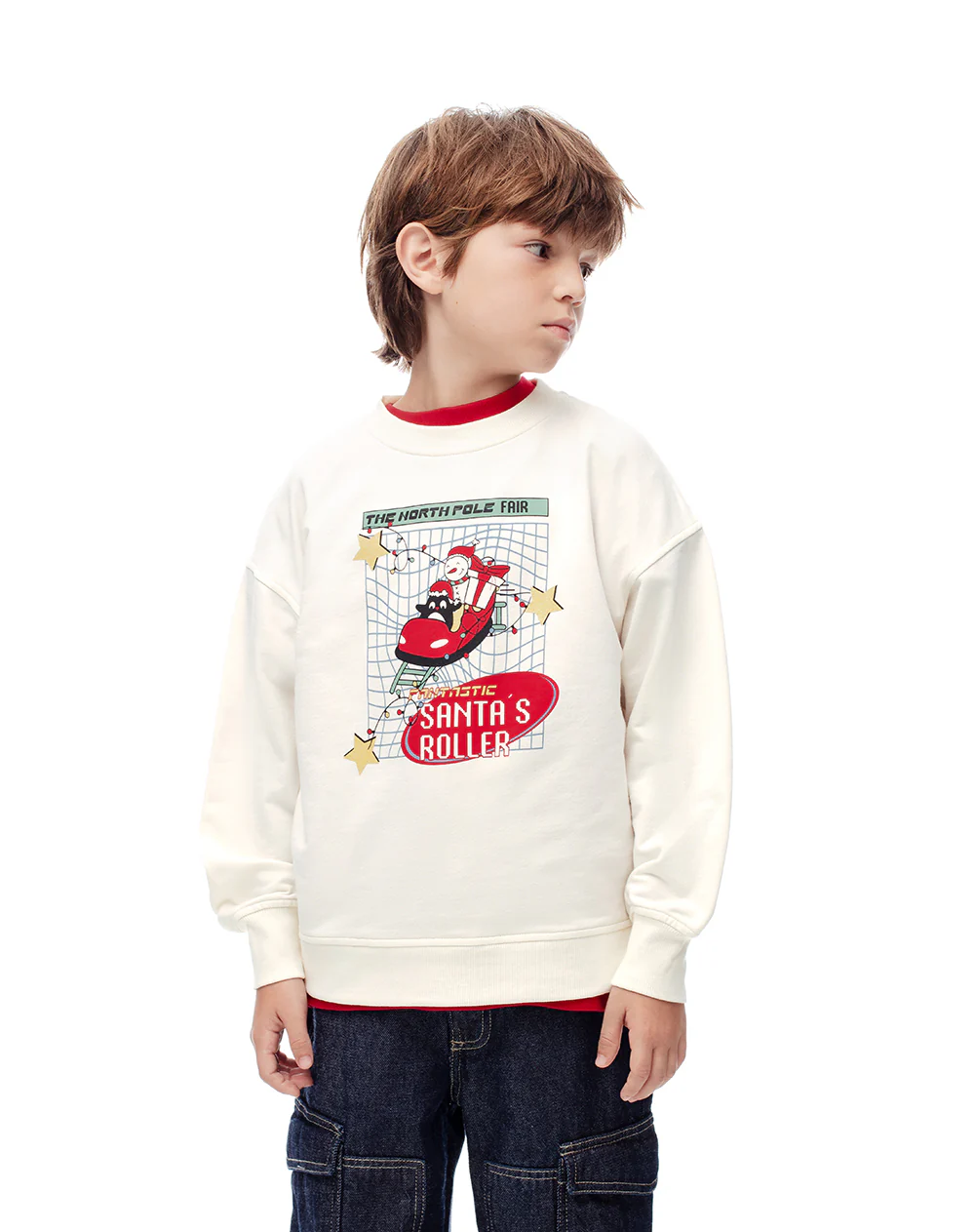 Buzo regular algoddón estampado navidad niño