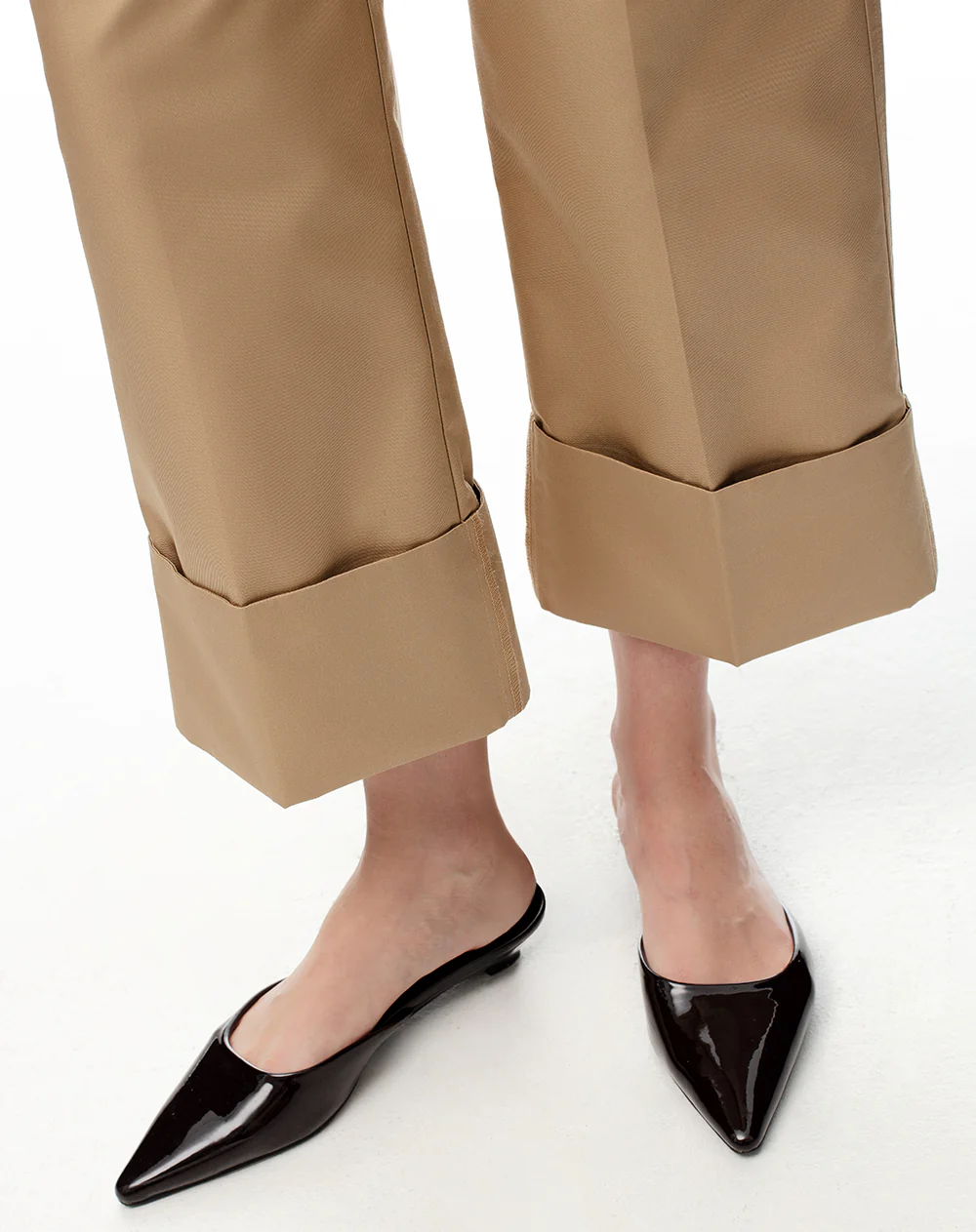 Pantalón culotte tiro medio caqui mujer - Image 6