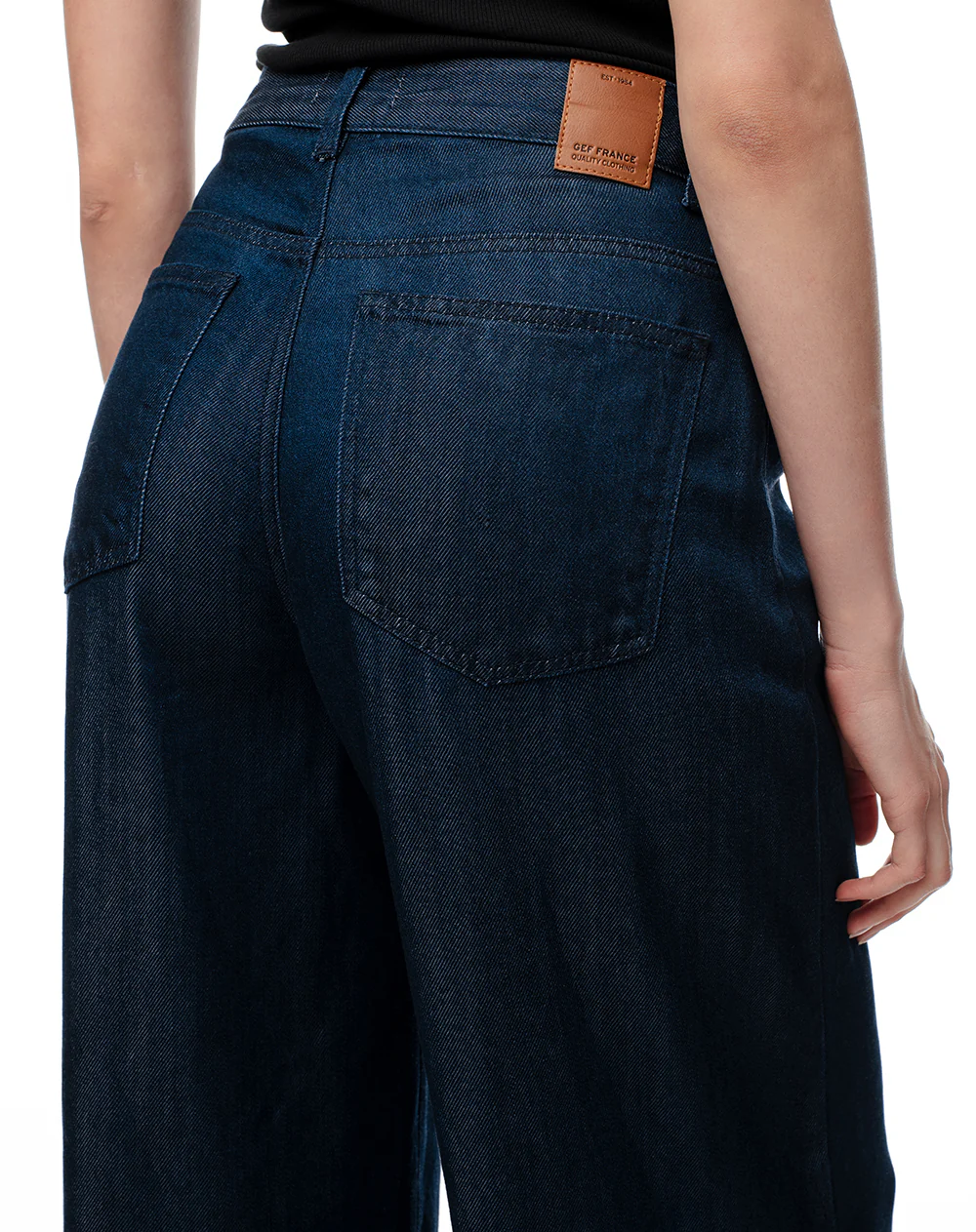 Jean wide leg tiro medio índigo oscuro mujer - Image 2