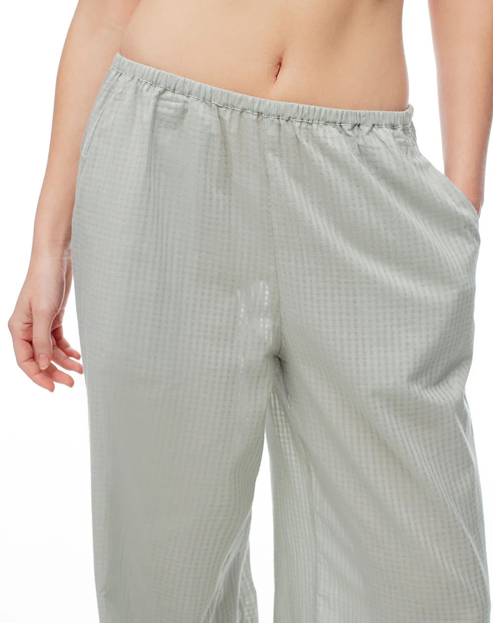 Pantalón loose tiro medio verde mujer - Image 3