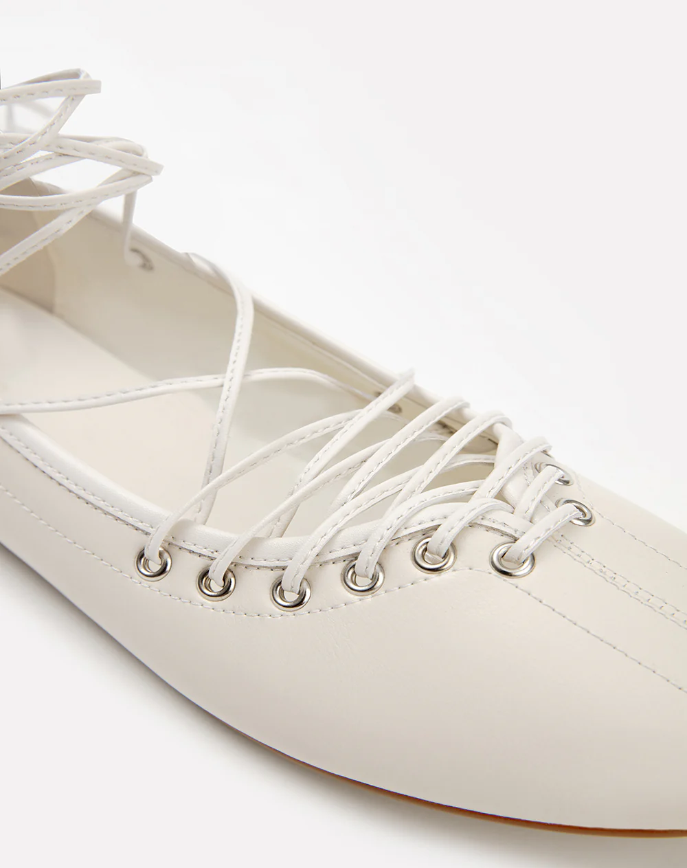 Bailarinas lace-up con amarre crudo mujer - Image 5