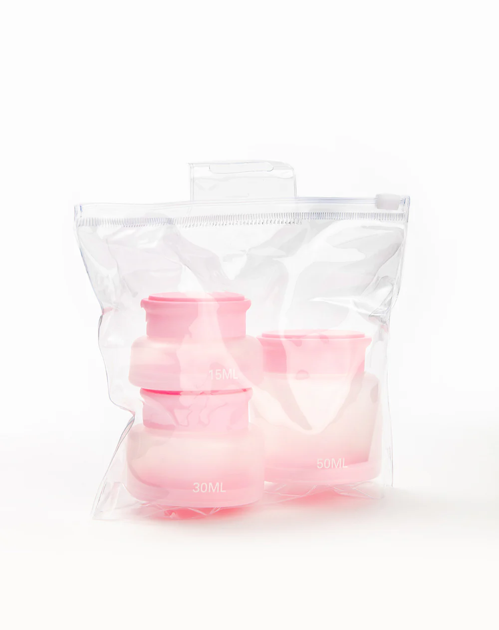 Set envases de silicona para viaje rosa x3 - Image 2
