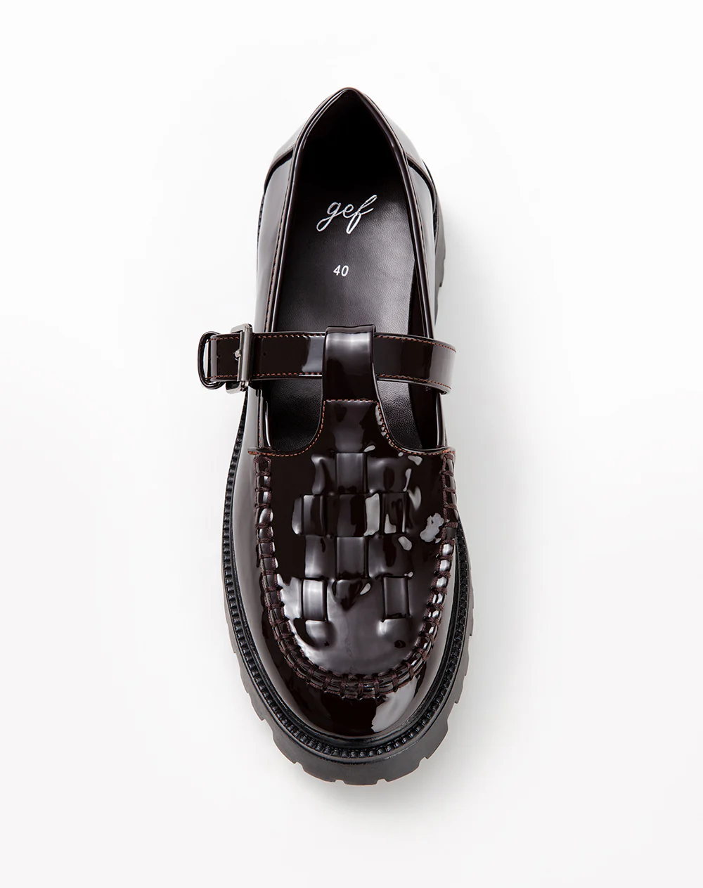 Mocasines chunky charol café mujer - Image 4