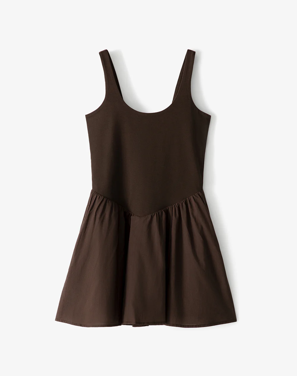 Vestido mini con falda en A chocolate mujer - Image 7