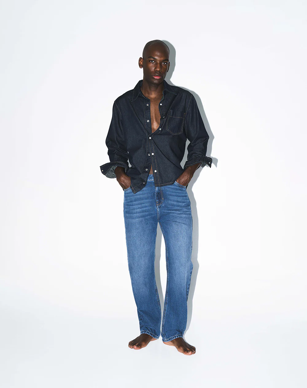 Jean regular índigo medio hombre
