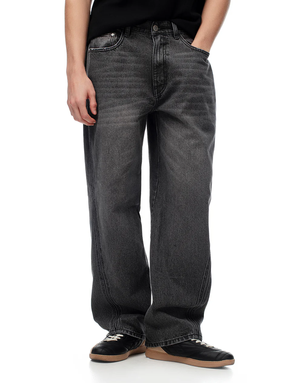 Jean oversize algodón negro hombre - Image 6