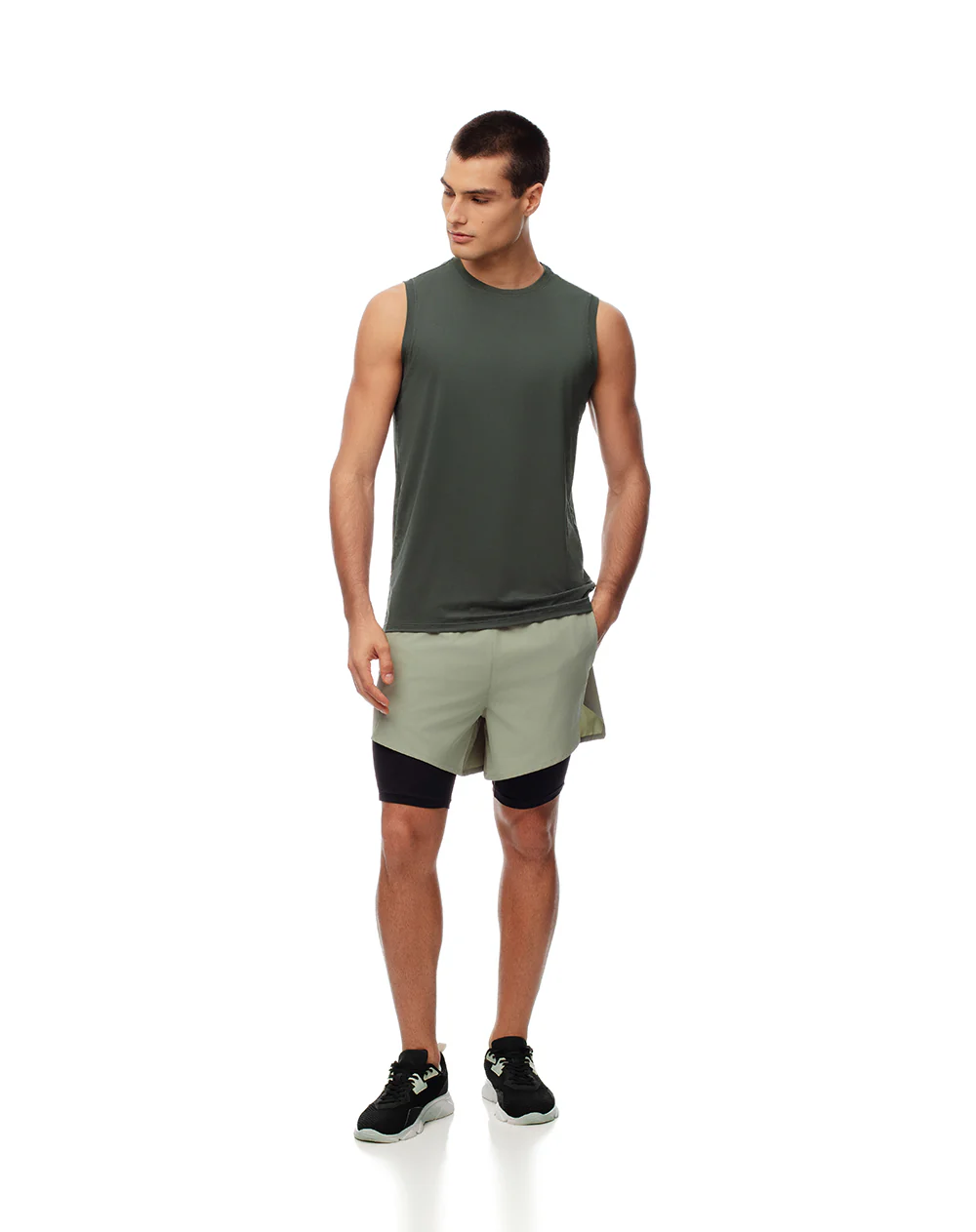 Short pantaloneta verde bloques - Image 4
