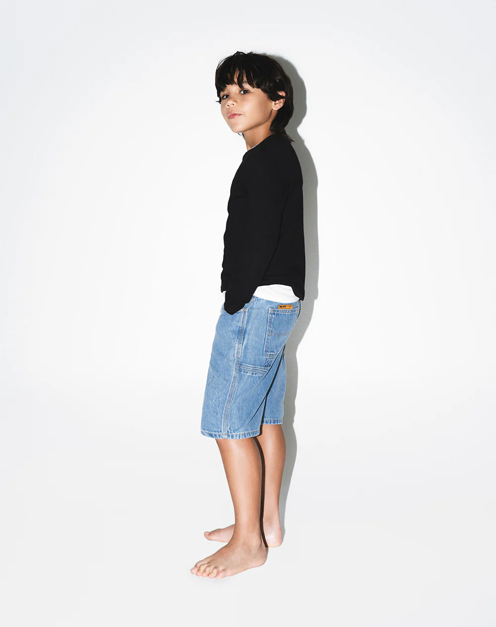 Bermuda denim regular algodón índigo medio niño - Image 3