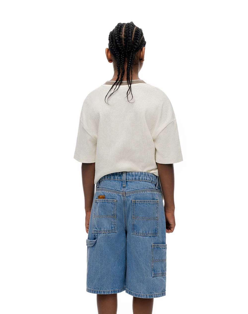 Bermuda denim regular algodón índigo medio niño - Image 5
