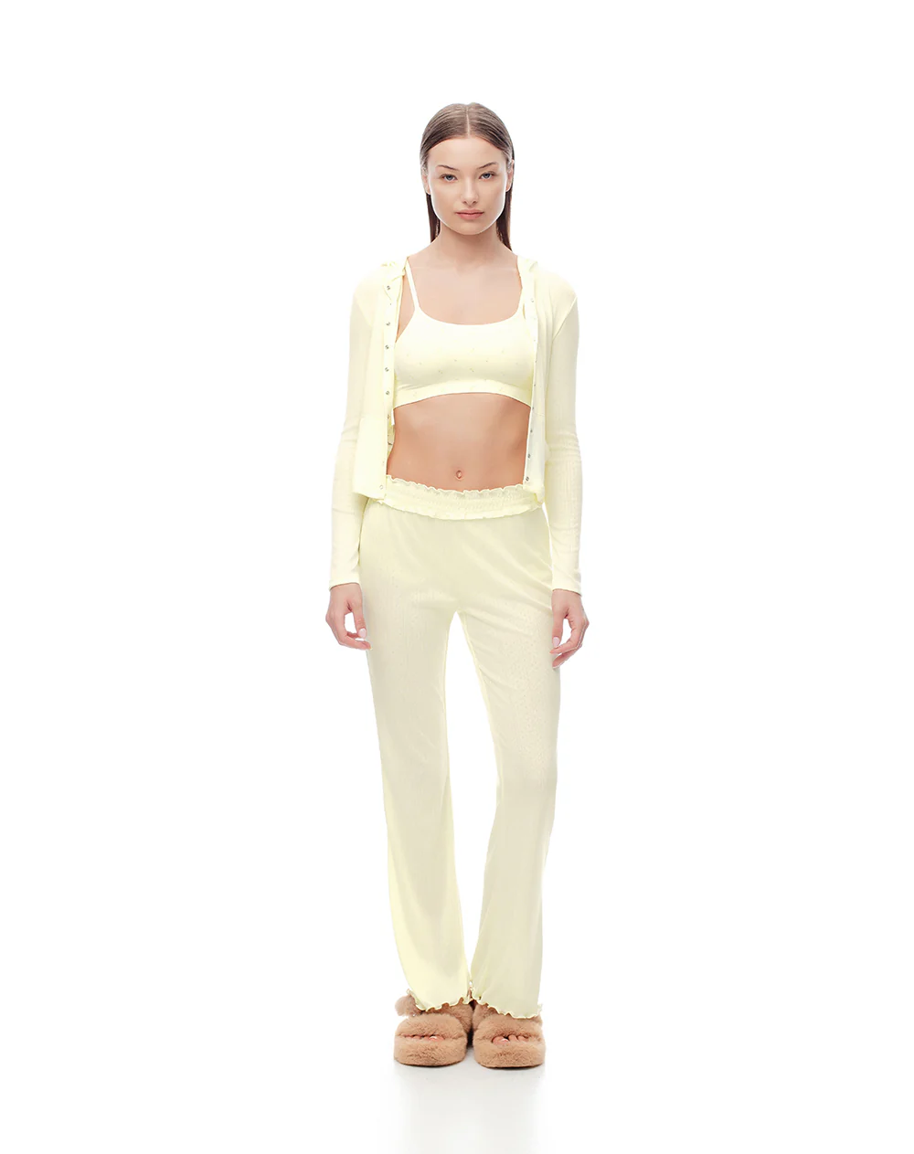 Pantalón de pijama amarillo mujer