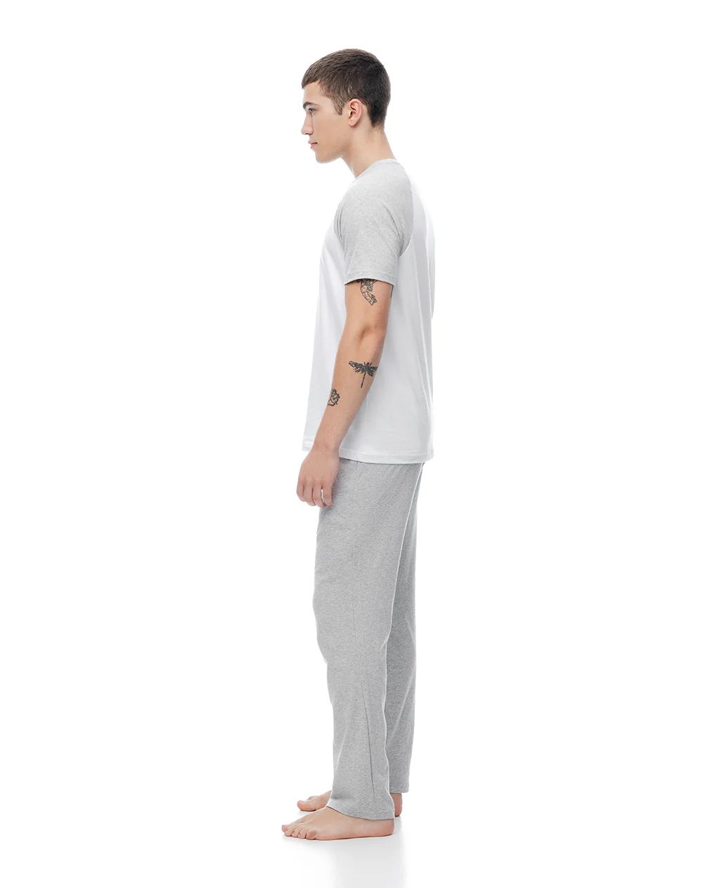 Camiseta + pantalón de pijama algodón gris hombre - Image 5