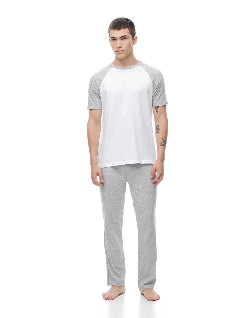 Camiseta + pantalón de pijama algodón gris hombre - Image 6