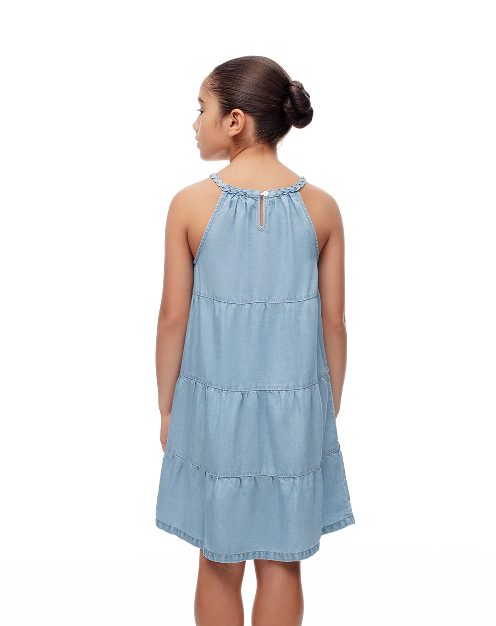Vestido corto bloques índigo niña - Image 2
