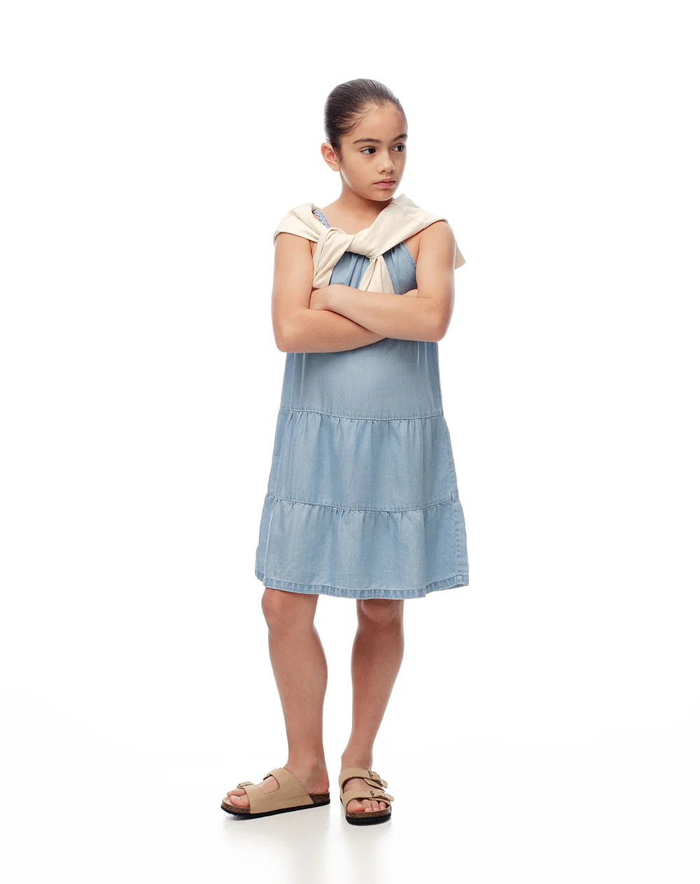 Vestido corto bloques índigo niña - Image 4