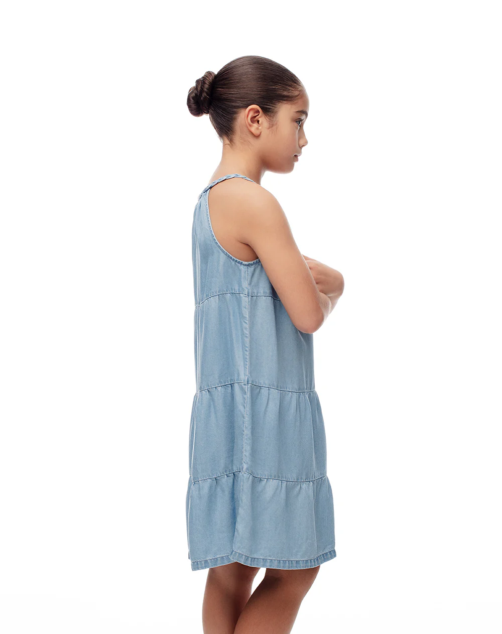 Vestido corto bloques índigo niña - Image 5