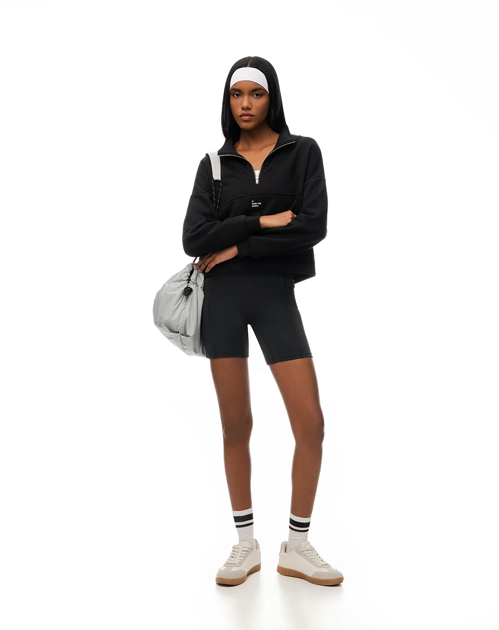 Biker deportivo soporte abdomen negro mujer - Image 4