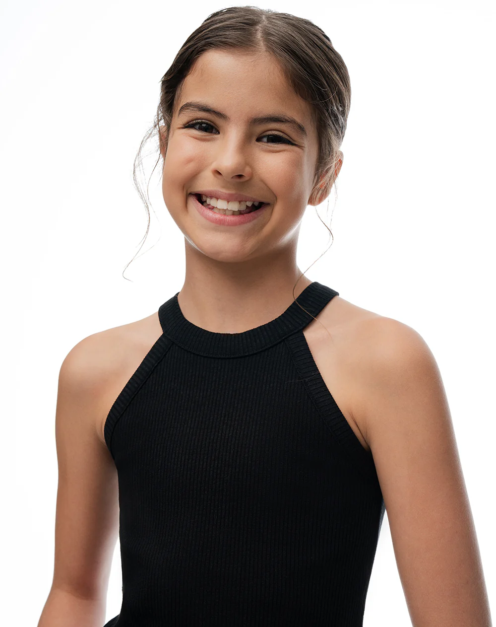 Camiseta crop slim negra niña - Image 3