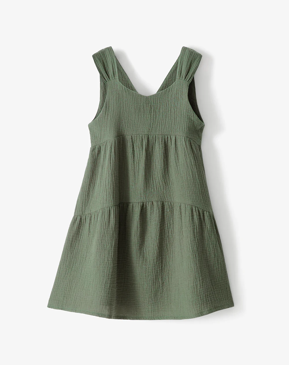 Vestido bloques algodón verde niña - Image 6