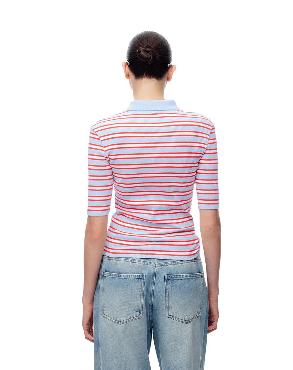 Polo slim tejido de punto rayas mujer - Image 2