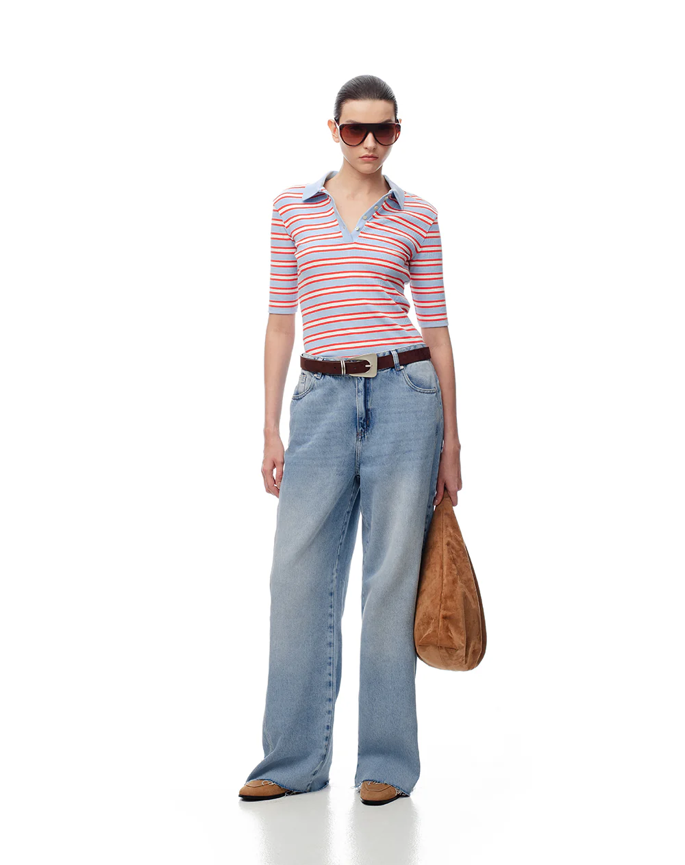 Polo slim tejido de punto rayas mujer - Image 4