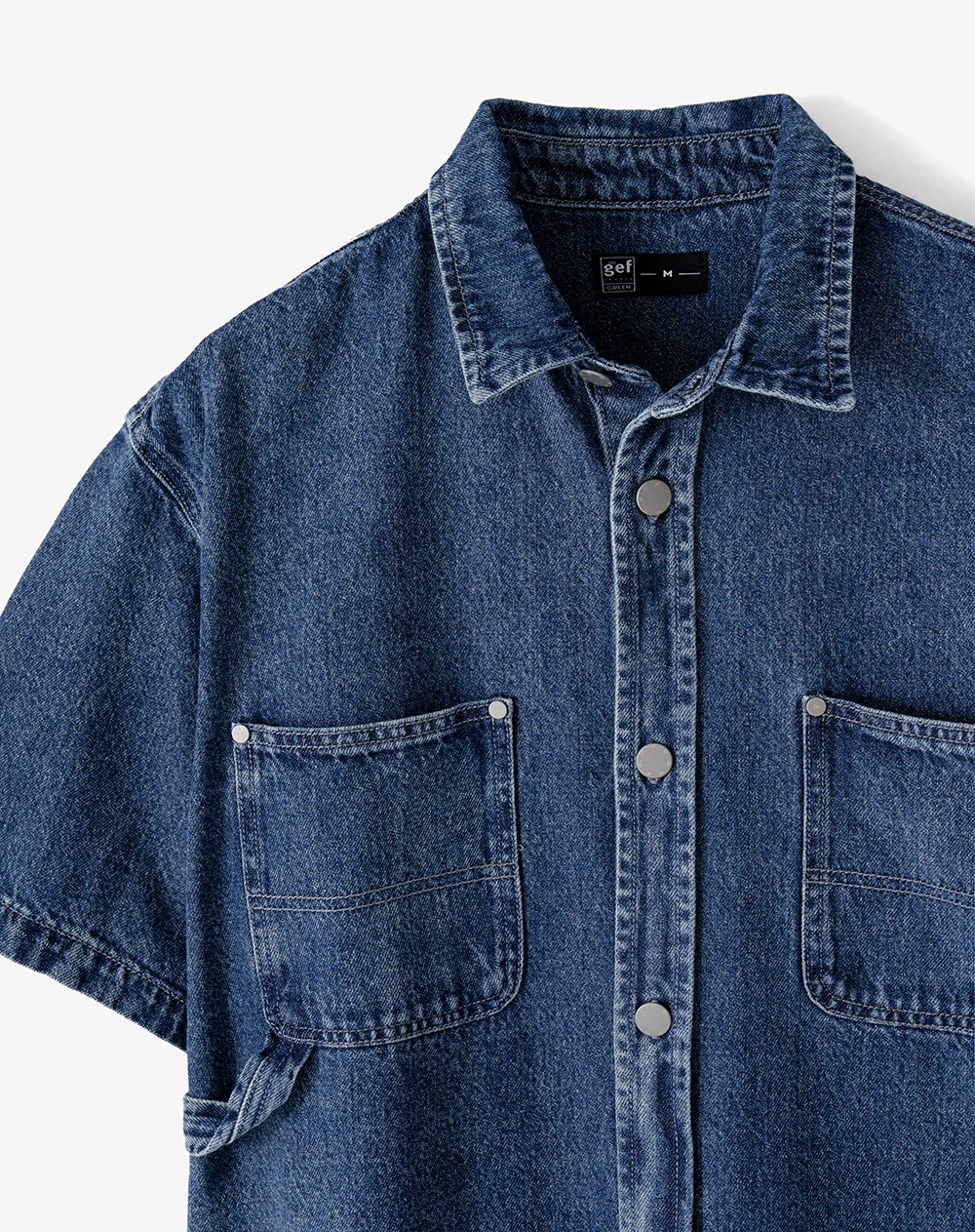 Camisa regular manga corta índigo medio hombre - Image 10