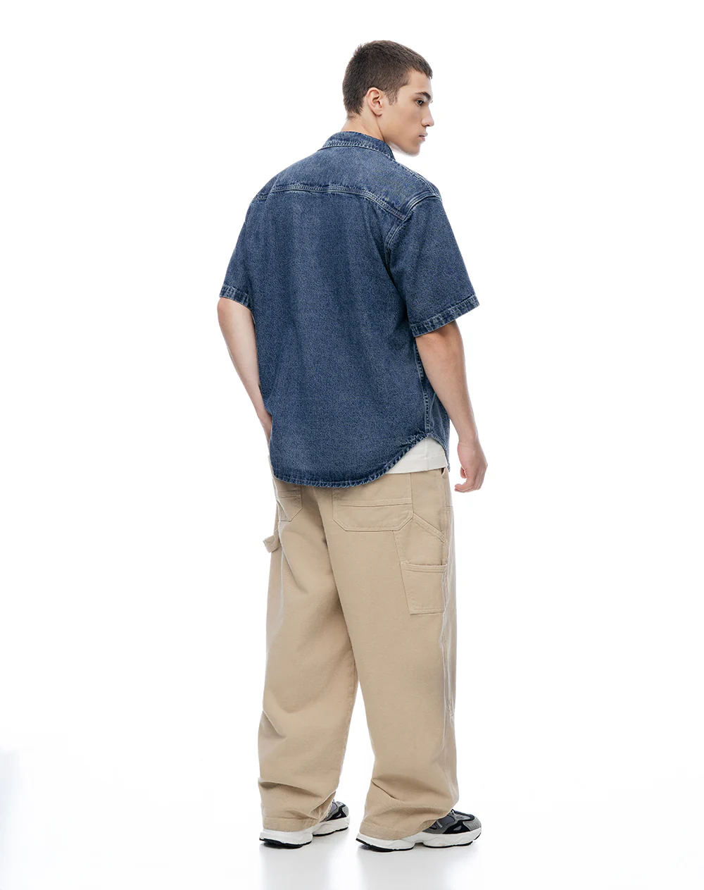 Camisa regular manga corta índigo medio hombre - Image 5
