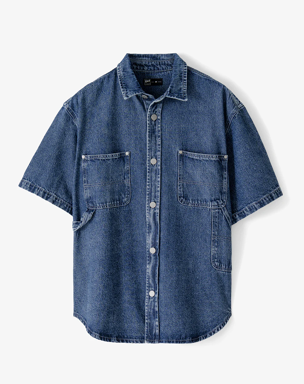 Camisa regular manga corta índigo medio hombre - Image 9