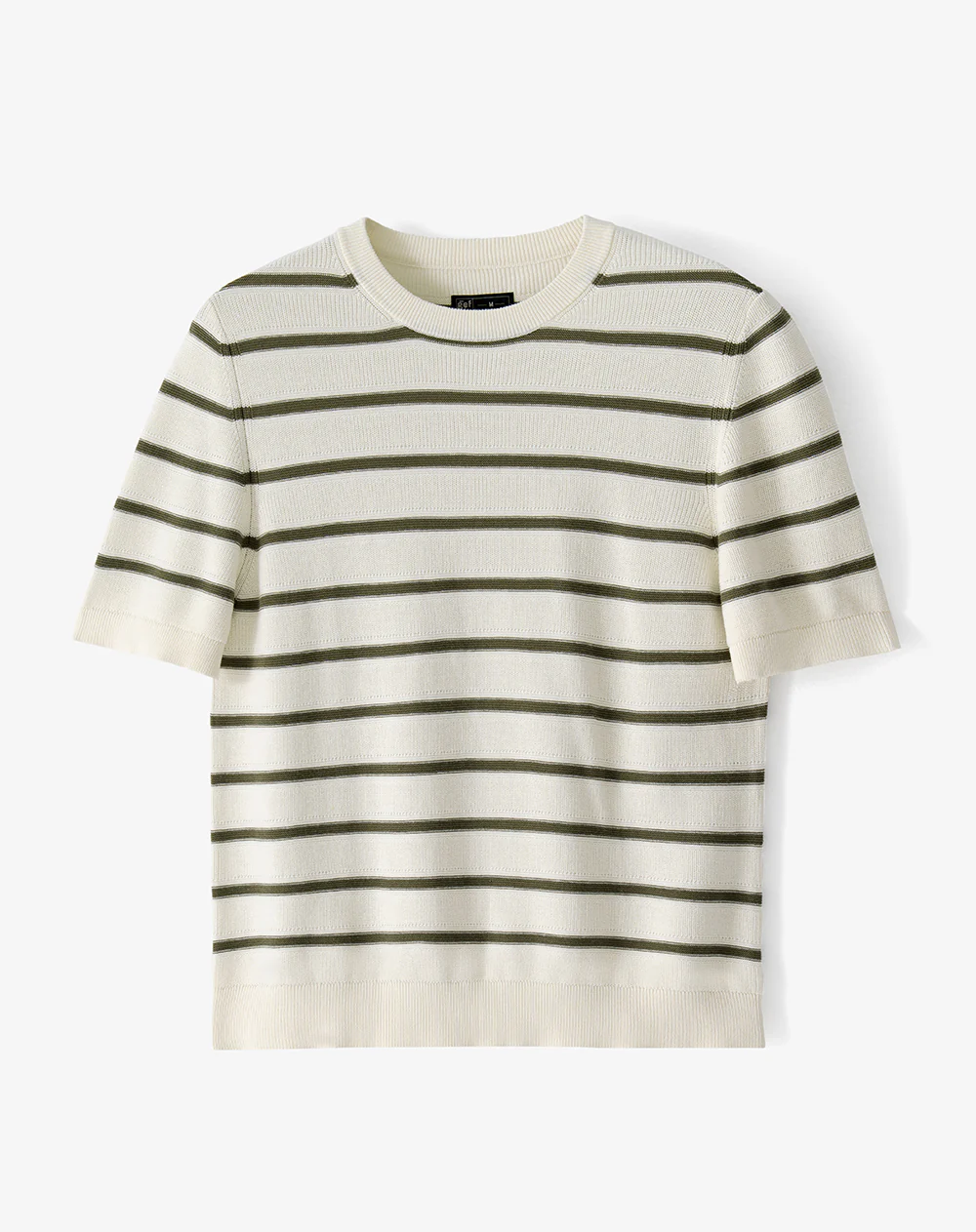 Camiseta manga corta regular tejido de punto rayas hombre - Image 7