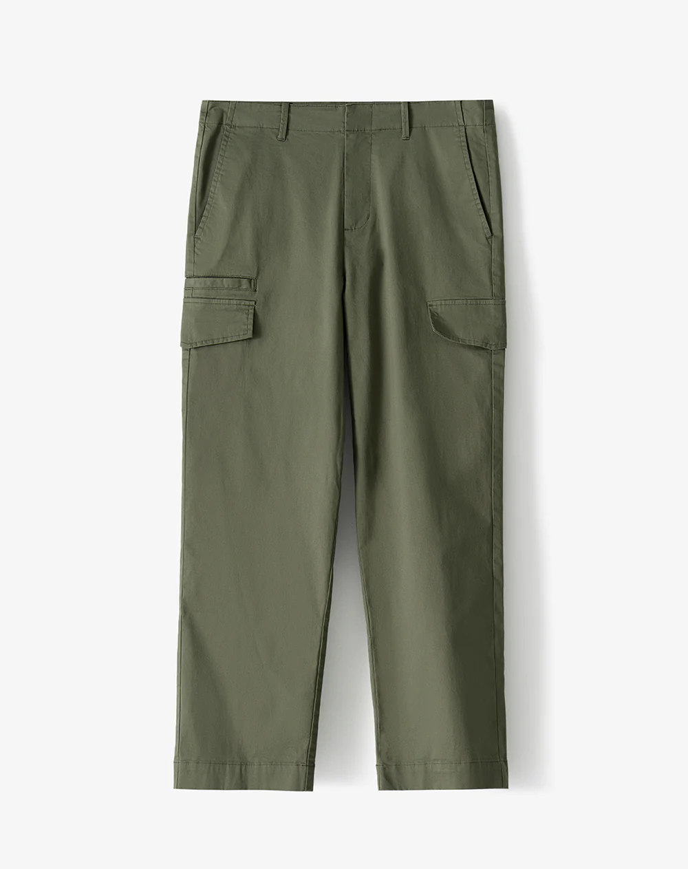 Pantalón tipo chino regular tiro medio verde oliva hombre - Image 7
